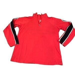 MEISTER Men’ Red Quarter Zip Pullover Sz Medium Sports Knit